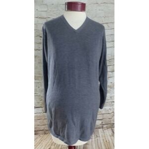 Motherhood Maternity Gray V-Neck Pullover Sweater Sz S Long Sleeve Cotton Blend